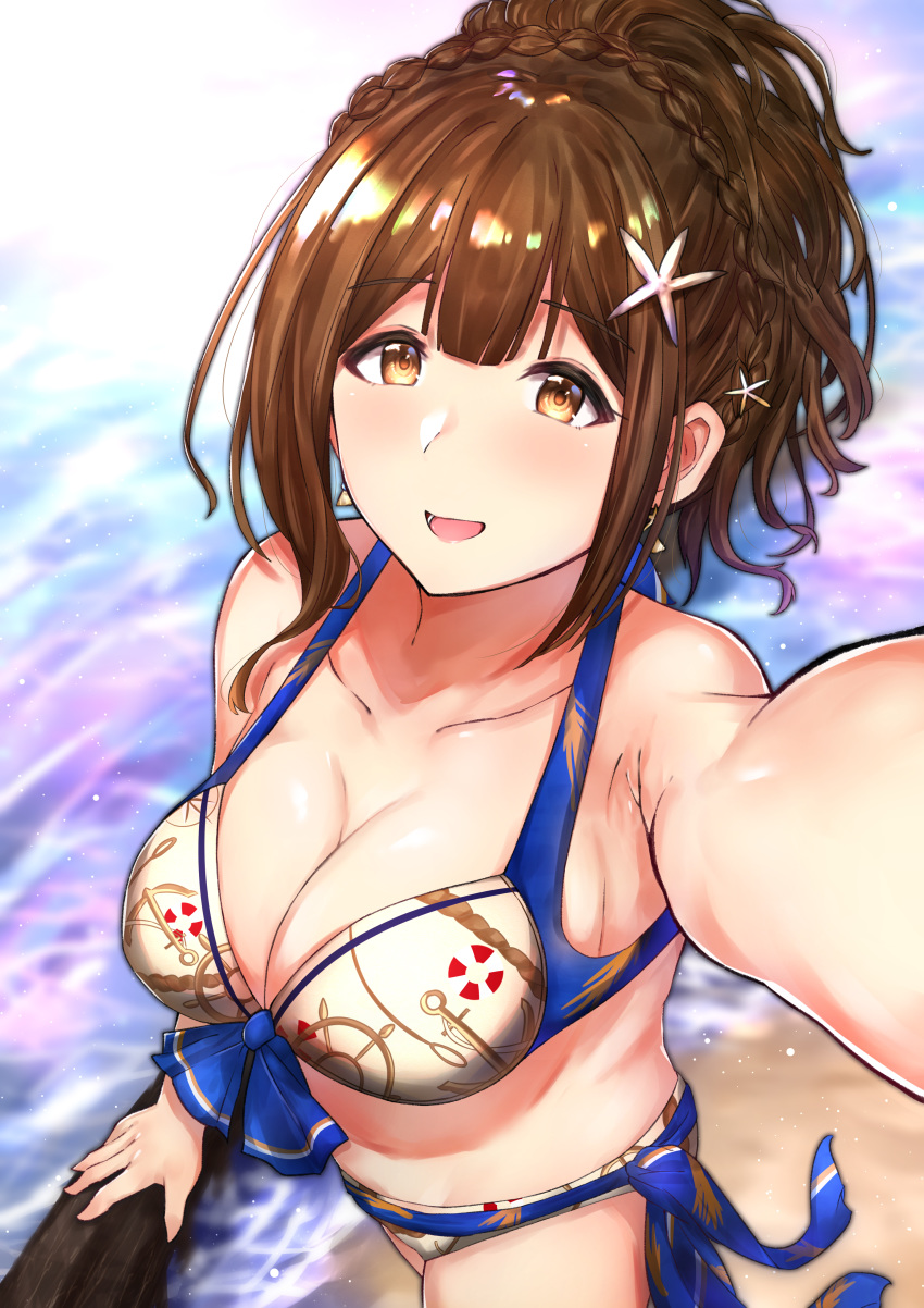 bikini cleavage kuwayama_chiyuki swimsuits takani the_idolm@ster the_idolm@ster_shiny_colors