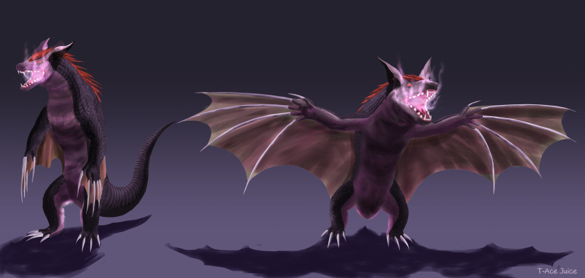 2020 absurd_res ambiguous_gender chiropteran claws concept_art coronavirus demon digital_media_(artwork) feral hair hi_res hybrid mammal monster open_mouth pangolin simple_background solo standing steam t-ace_juice virus wings