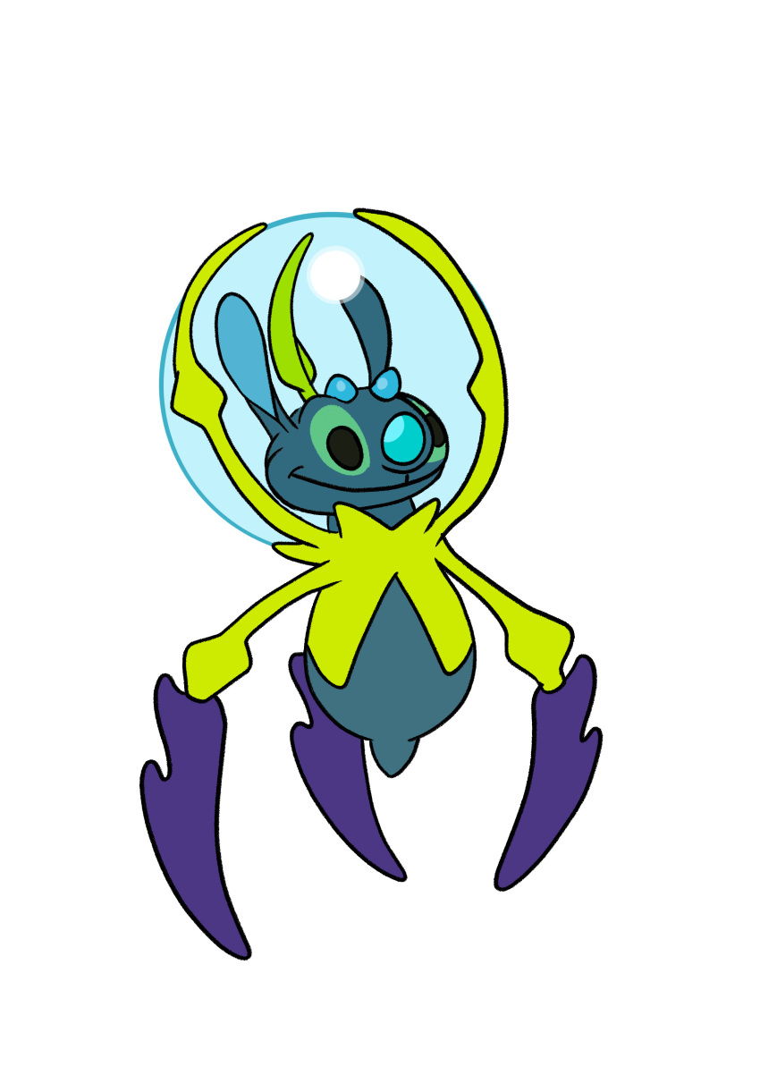 2020 3_legs absurd_res alien ambiguous_gender black_eyes crossover dewpider digital_media_(artwork) disney empty_eyes experiment_(lilo_and_stitch) flat_colors green_body hi_res hybrid lilo_and_stitch nintendo pix_(lilo_and_stitch) pok&eacute;mon pok&eacute;mon_(species) simple_background smile solo tombola1993 video_games white_background