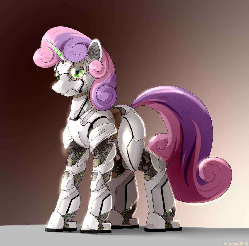 2018 absurd_res batonya12561 equid female feral friendship_is_magic green_eyes hi_res horn machine mammal my_little_pony robot solo sweetie_belle_(mlp) sweetie_bot unicorn