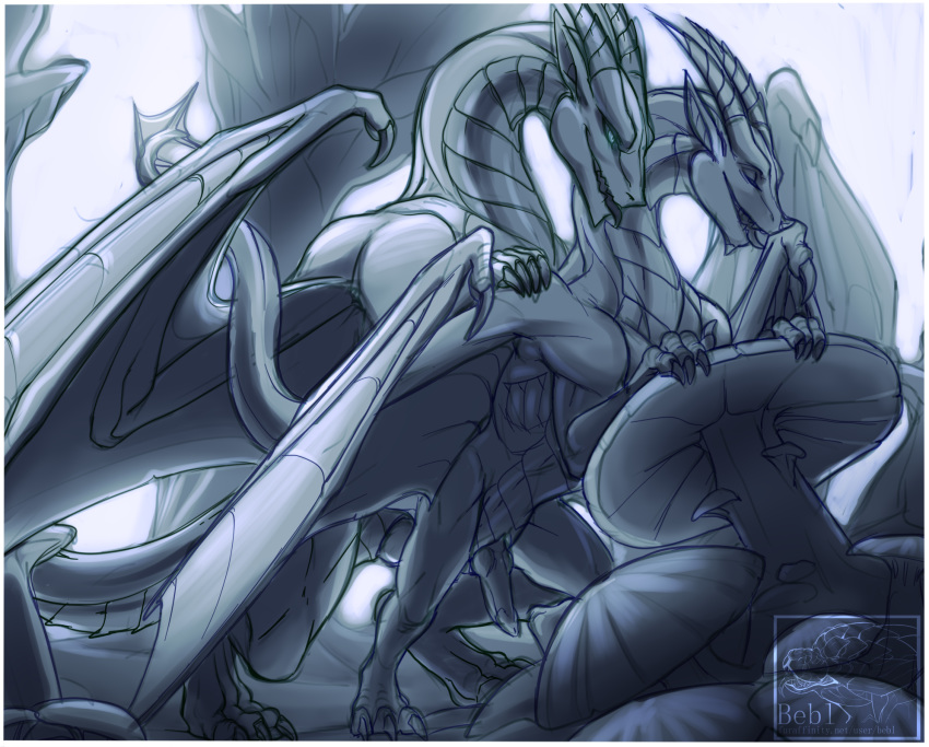 bebl claws dragon feral feral_on_feral feral_penetrated feral_penetrating feral_penetrating_feral hi_res horn knot male male/male male_penetrated male_penetrating male_penetrating_male melamoryblack membrane_(anatomy) membranous_wings penetration scales scalie sketch western_dragon wings