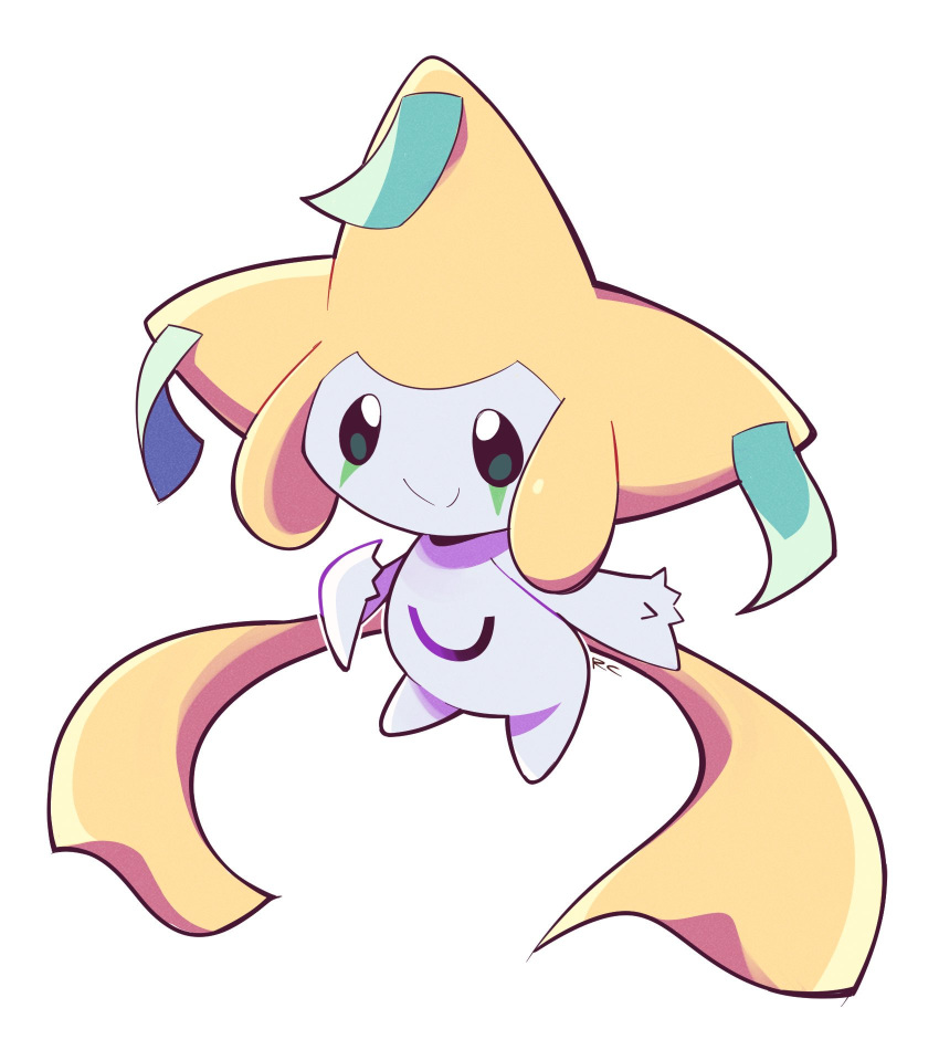 artsy-rc closed_mouth full_body gen_3_pokemon highres jirachi looking_at_viewer no_humans pokemon pokemon_(creature) signature simple_background smile white_background