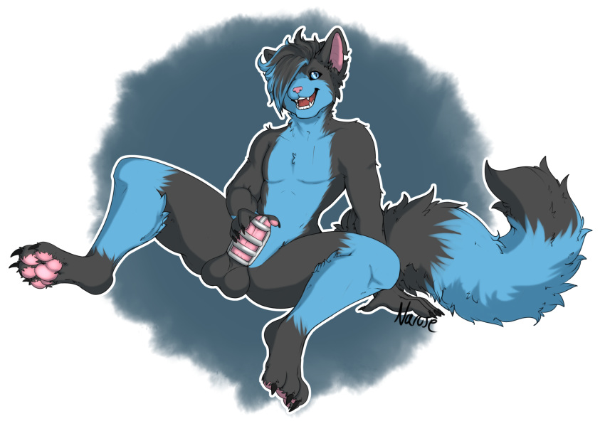 alpha_channel anthro balls big_balls big_feet blue_eyes cage chastity_(disambiguation) chastity_cage chastity_cages chastity_device domestic_cat feet felid feline felis fluffy fondling genitals hair happy hi_res lock locked male mammal narusewolf paws playful playing self solo spread_legs spreading teasing