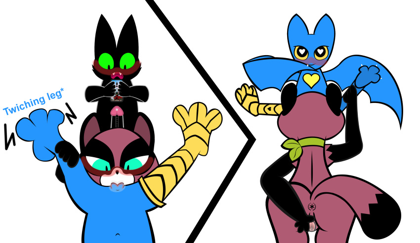 &lt;3 absurd_res adorabat anal anthro artificial bat_wings black_body black_fur blue_body blue_eyes blue_fur blush canid canine cartoon_network domestic_cat erection feet felid feline felis fur genitals green_eyes hi_res licking mammal mao mao_mao:_heroes_of_pure_heart maroon_fur membrane_(anatomy) membranous_wings penetration penis phone prosthetic prosthetic_limb pussy pussy_blush raccoon_dog sheriff_mao_mao_mao spread_legs spreading tanuki tanya_keys tongue tongue_out vaginal vaginal_penetration wings yellow_eyes