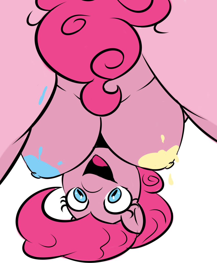 anthro areola belly big_breasts breasts cosmicscourge female friendship_is_magic hi_res looking_at_viewer my_little_pony paint painted_areola pinkie_pie_(mlp) slightly_chubby smile solo thick_thighs thigh_gap