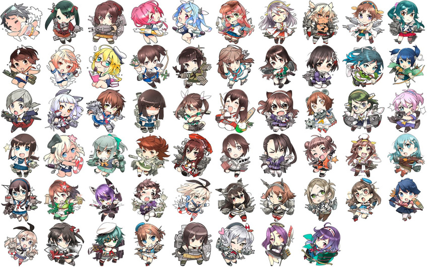 6+girls akagi_(kantai_collection) akashi_(kantai_collection) amagi_(kantai_collection) aoba_(kantai_collection) ashigara_(kantai_collection) blush chibi chikuma_(kantai_collection) chiyoda_(kantai_collection) choukai_(kantai_collection) commentary_request fubuki_(kantai_collection) furutaka_(kantai_collection) haguro_(kantai_collection) haruna_(kantai_collection) hatsuyuki_(kantai_collection) hayasui_(kantai_collection) hiei_(kantai_collection) highres houshou_(kantai_collection) hyuuga_(kantai_collection) i-168_(kantai_collection) i-19_(kantai_collection) i-401_(kantai_collection) i-58_(kantai_collection) i-8_(kantai_collection) ise_(kantai_collection) kaga_(kantai_collection) kantai_collection kashima_(kantai_collection) katori_(kantai_collection) katsuragi_(kantai_collection) kirishima_(kantai_collection) kiso_(kantai_collection) kitakami_(kantai_collection) kongou_(kantai_collection) kuma_(kantai_collection) long_hair looking_at_viewer maru-yu_(kantai_collection) maya_(kantai_collection) mikuma_(kantai_collection) multiple_girls murakumo_(kantai_collection) musashi_(kantai_collection) mutsu_(kantai_collection) myoukou_(kantai_collection) nachi_(kantai_collection) nagato_(kantai_collection) naka_(kantai_collection) nishieda ooi_(kantai_collection) ooyodo_(kantai_collection) open_mouth ro-500_(kantai_collection) ryuuhou_(kantai_collection) sendai_(kantai_collection) shimakaze_(kantai_collection) short_hair simple_background smile souryuu_(kantai_collection) suzuya_(kantai_collection) taigei_(kantai_collection) tatsuta_(kantai_collection) tenryuu_(kantai_collection) tone_(kantai_collection) u-511_(kantai_collection) white_background yahagi_(kantai_collection) yamato_(kantai_collection) yukikaze_(kantai_collection) yuubari_(kantai_collection)