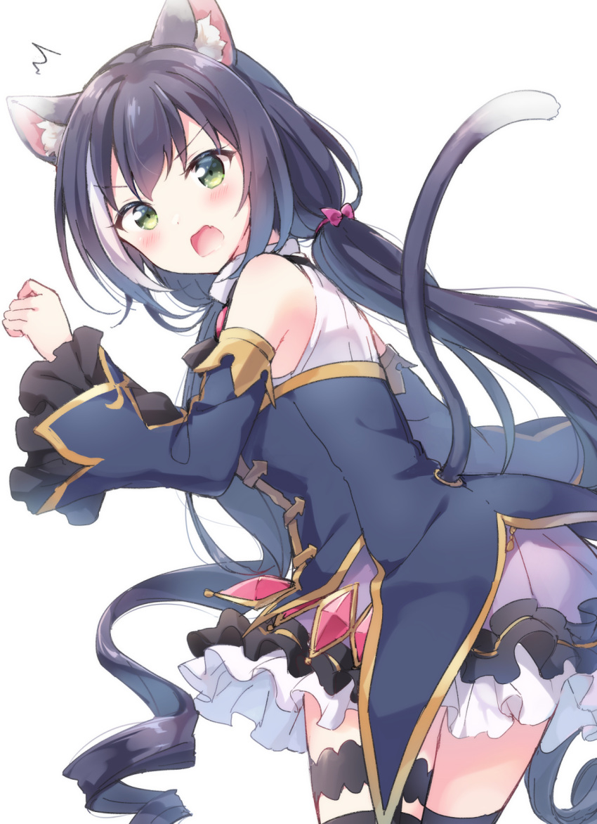 animal_ears dress garter hazuki_(sutasuta) kyaru_(princess_connect) nekomimi princess_connect princess_connect!_re:dive tail thighhighs