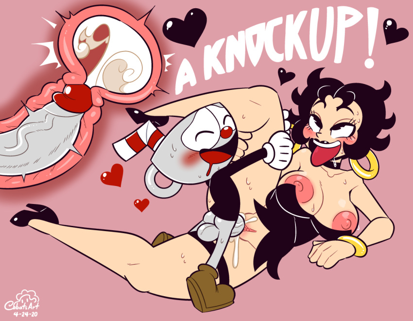 &lt;3 areola balls betty_boop betty_boop_(series) black_clothing black_dress black_shirt black_topwear blush bodily_fluids bottomless breasts butt clothed clothing cobat crossover cum cum_in_pussy cum_in_uterus cum_inside cuphead_(character) cuphead_(game) cutaway dialogue dress drooling duo duo_focus ear_piercing ear_ring english_text erection female female_penetrated footwear for_a_head genital_fluids genitals gloves group handwear happy high_heels human human_on_humanoid humanoid humanoid_genitalia humanoid_penis internal interspecies larger_female light_skin looking_pleasured male male/female male_penetrating male_penetrating_female mammal nipples no_underwear not_furry object_head open_mouth open_smile orgasm pale_skin paramount_pictures penetration penis piercing pink_areola pink_body pink_nipples pink_skin pussy saliva sex shirt shoes signature size_difference smaller_male smile sweat tan_body tan_skin text tongue tongue_out topwear uterus vaginal vaginal_penetration video_games white_body white_skin