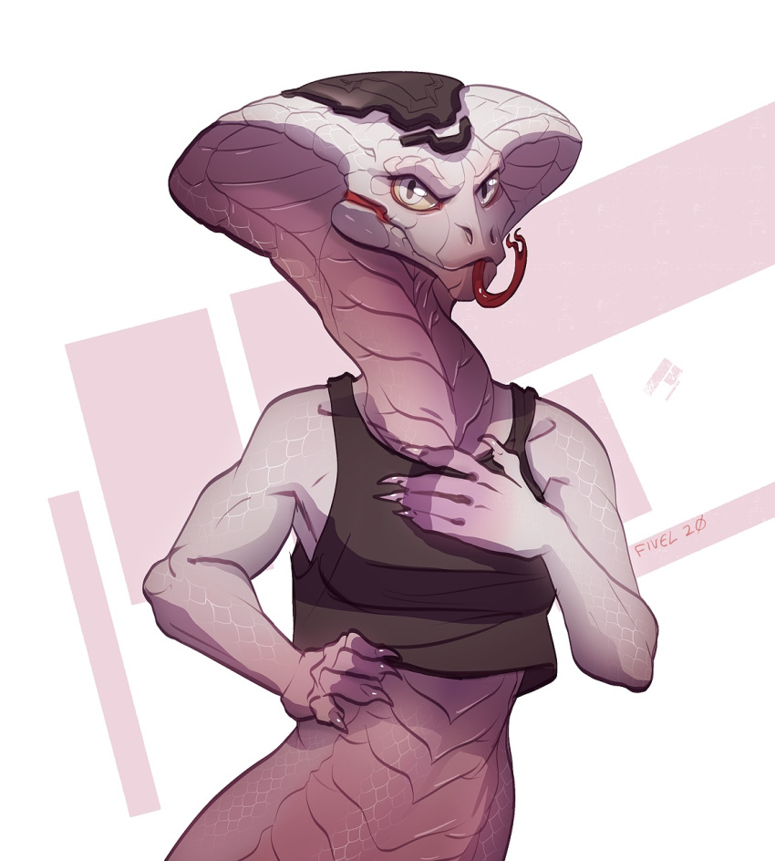 2020 5_fingers agent_torque anthro blue_eyes breasts digital_media_(artwork) female fingers fivel grey_body grey_scales hi_res naga non-mammal_breasts reptile scales scalie serpentine snake solo video_games viper_(x-com) x-com x-com:_chimera_squad