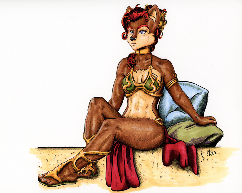 animal_humanoid anthro archie_comics athletic female hi_res humanoid jabba_the_hutt mammal mammal_humanoid pinup pose revy_lagoon rodent rodent_humanoid sally_acorn sciurid sciurid_humanoid slave slave_leia slave_leia_costume solo sonic_the_hedgehog_(archie) sonic_the_hedgehog_(comics) sonic_the_hedgehog_(series) squirrel_humanoid star_wars toned_body toned_calves toned_female toned_muscles toned_stomach