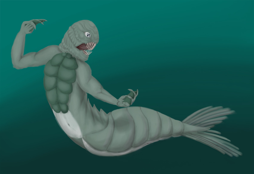 anus creature_from_the_black_lagoon feral male marine merfolk mollusk_taur sea seagoat_works_(artist) taur water