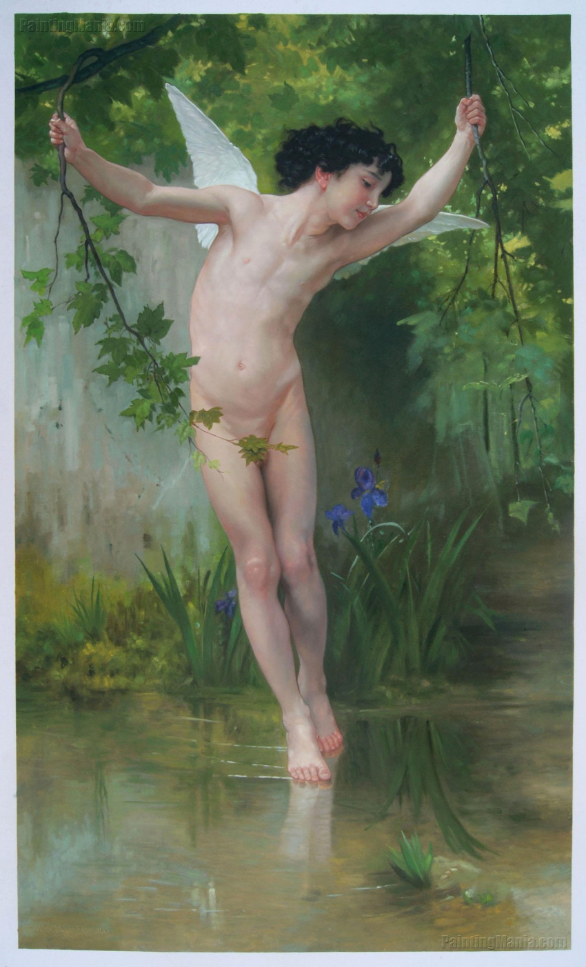 19th_century 5_fingers absurd_res angel animal_humanoid barefoot breasts cupid detailed feathered_wings feathers fingers hair hi_res humanoid male mammal mythology not_furry nude oil_painting_(artwork) painting_(artwork) proper_art solo traditional_media_(artwork) william-adolphe_bouguereau wings young