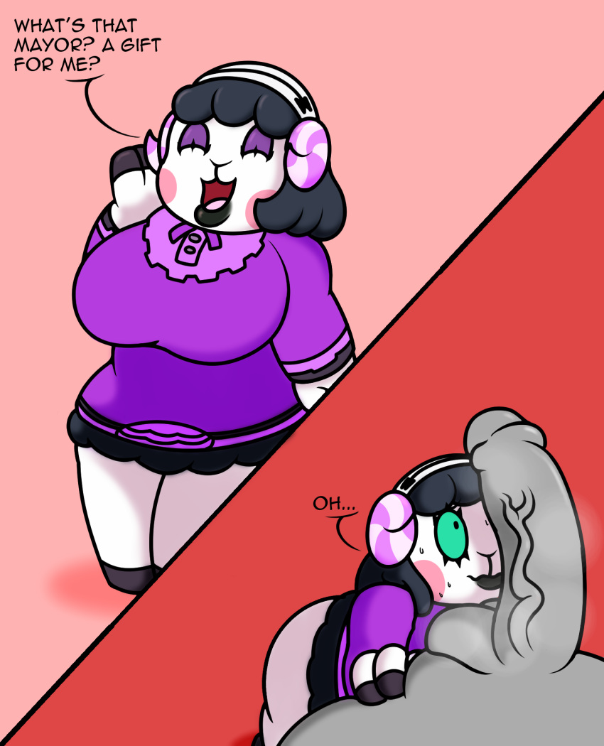 animal_crossing anthro big_breasts bovid breasts caprine female hi_res huge_breasts male male/female mammal mr.under muffy_(animal_crossing) musk nintendo penis_awe sheep shocked_expression solo text video_games worried