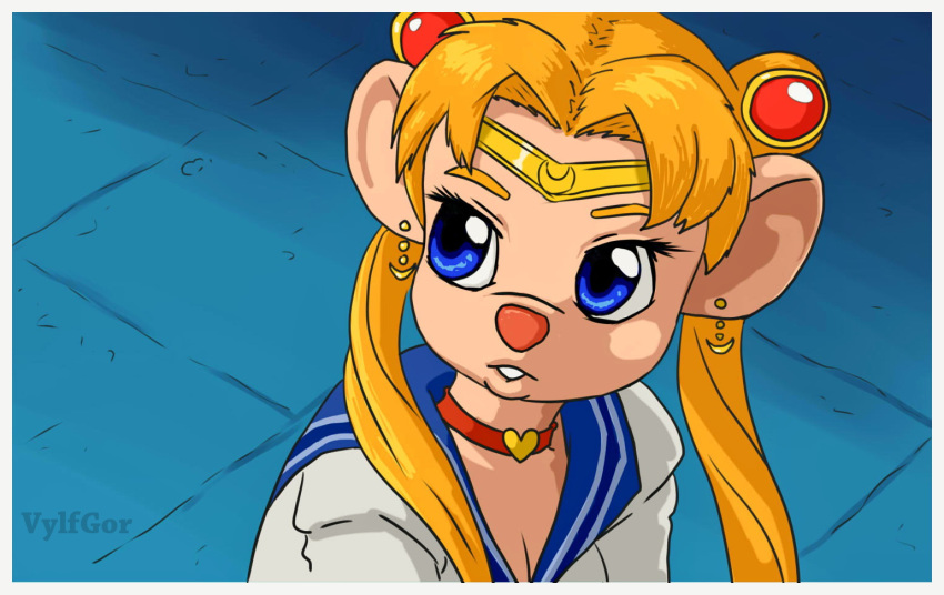 2020 anthro blonde_hair blue_eyes chip_'n_dale_rescue_rangers clothed clothing digital_media_(artwork) disney female fur gadget_hackwrench hair humanoid mammal meme mouse murid murine redraw rodent sailor_moon_(series) sailor_moon_redraw_challenge sailor_uniform simple_background solo vylfgor