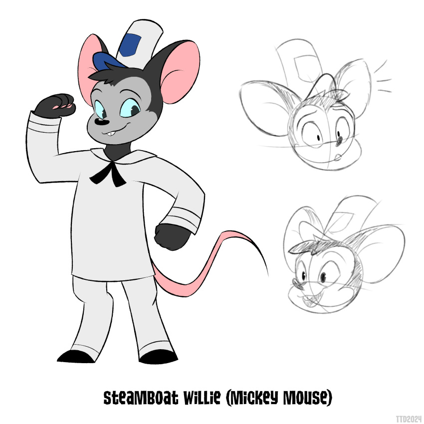 anthro disney hi_res male mammal mickey_mouse model_sheet mouse murid murine public_domain rodent sailor_uniform solo travis_the_dragon