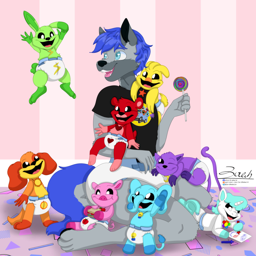 2024 absurd_res ageplay animate_inanimate anthro avian bear bird bird_dog black_sclera blue_body blue_eyes blue_fur blue_hair blue_markings bobby_bearhug bubba_bubbaphant candy canid canine canis catnap_(poppy_playtime) chicken clean_diaper climbing clinging clothed clothing cocker_spaniel coloring_page countershading craftycorn crayon curled_hair dessert diaper diapered_plushie digital_media_(artwork) discord_(app) dogday_(poppy_playtime) domestic_cat domestic_dog domestic_pig eating elephant elephantid equid equine feathers felid feline felis female food fox fur galliform gallus_(genus) green_body green_fur green_markings grey_body grey_fur grey_markings group hair happy heart_symbol hi_res holding_object hoppy_hopscotch horn hunting_dog husky hybrid infantilism jewelry jumping kickinchicken kneeling lagomorph leaning leporid living_plushie lollipop long_tail looking_pleasured lying male mammal markings mythological_creature mythological_equine mythology necklace nordic_sled_dog on_front one_eye_closed open_mouth orange_body orange_fur orange_markings patreon pawpads paws phasianid pickypiggy pink_body pink_fur pink_markings plushie poppy_playtime proboscidean proboscis_(anatomy) purple_body purple_fur purple_markings rabbit raised_arms red_body red_fur retro roleplay sandwich_(food) shirt sitting sitting_on_another smile smiling_critters spaniel spitz standing suid suina sus_(pig) tail telegram text tongue topwear trunk_(anatomy) underwear unicorn url wearing_diaper white_body white_eyes white_fur wink wolf yellow_body yellow_feathers yellow_fur yellow_markings zer0rebel4