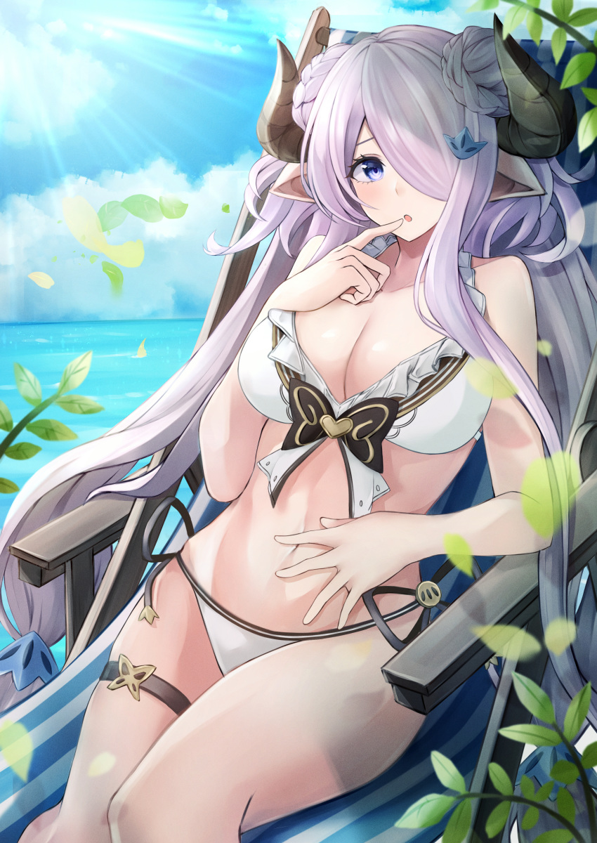 bikini granblue_fantasy horns narumeia_(granblue_fantasy) pointy_ears sukusuku_1 swimsuits