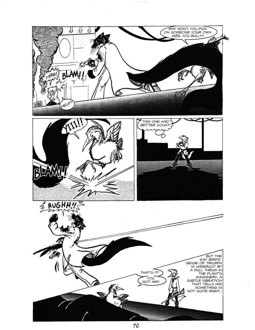 1989 2021 aiming angry anthro arm_wound attack avian bird bite black_and_white black_body black_fur blood blood_splatter blood_spray bodily_fluids bullet_wound cheek_tuft clenched_teeth clothing coat comic countershade_neck countershading dialogue distracting ears_back ears_down english_text eyes_closed eyewear facial_tuft fatal fatal_wound feral fight fist fur glasses group gruiform gulonine gun gunshot gunshot_wound hair hi_res holding_gun holding_object holding_ranged_weapon holding_rifle holding_weapon hostage human jack_salem long_tail lost_glasses male mammal marten monochrome mustelid musteline onomatopoeia pain perforating_wound pince-nez pivoted_ears pointing_gun police police_officer police_uniform power_plant rage_face rail_(bird) ranged_weapon rifle roz_gibson sable_(marten) scared screaming sharp_teeth shooting shot_in_chest shoulder_wound snarling sniper_rifle solo sound_effects speech_bubble tail tail_bite tail_in_mouth teeth text thought_bubble topwear trenchcoat trio tuft uniform weapon whiskers worried wounded yelling