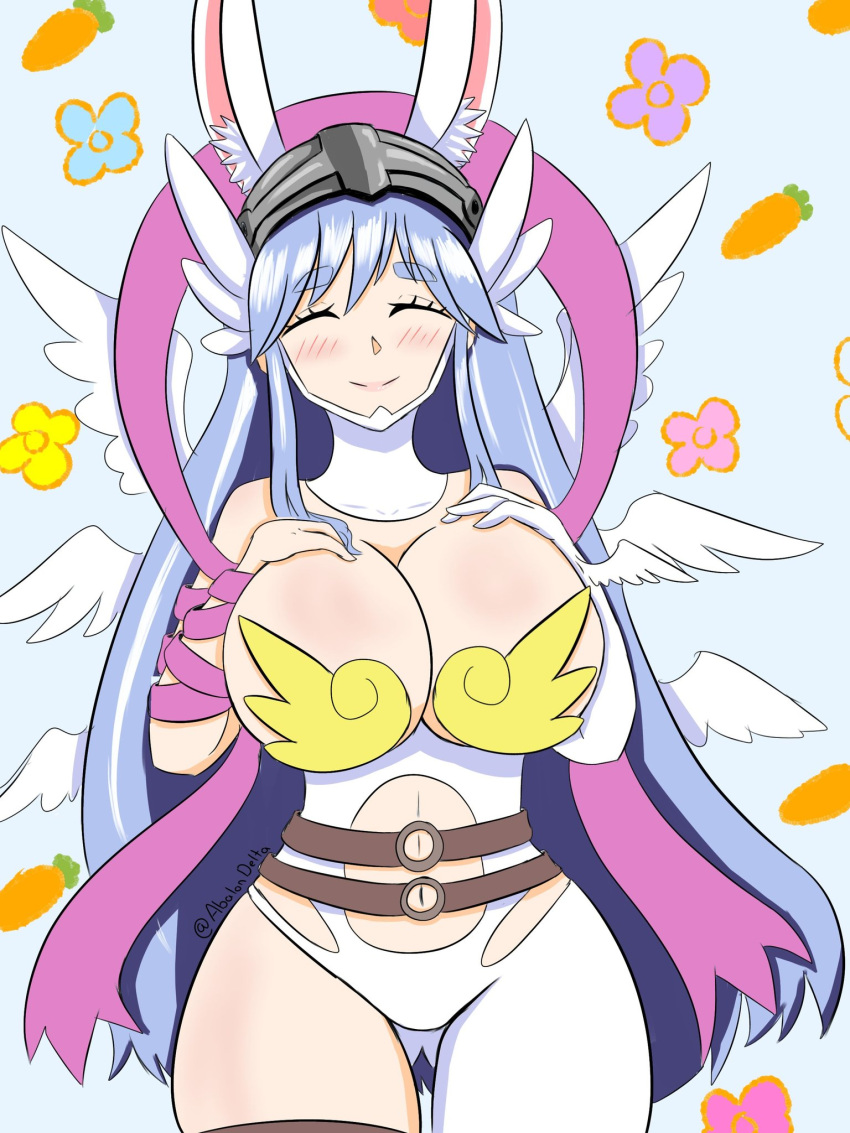 angewomon cosplay digimon highres hololive mature_female non-web_source original pekora_mom usada_pekora