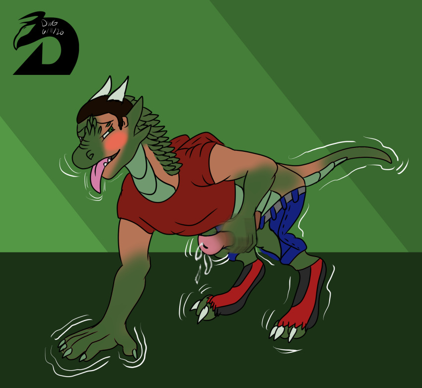 anthro blush dragon dragonwithgames hi_res jerking lust off reptile ryman scalie solo transformation