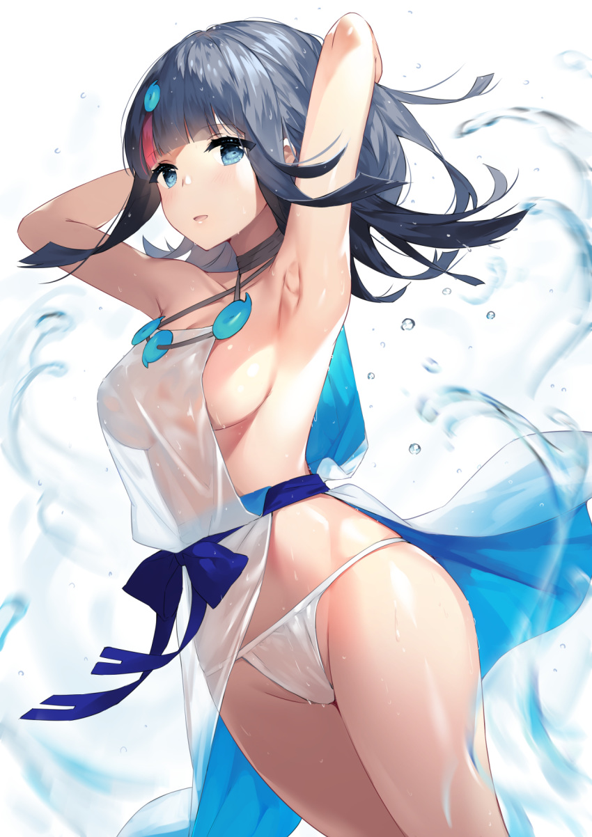 fate/requiem fundoshi japanese_clothes no_bra see_through touwa_nikuman utsumi_erice wet wet_clothes