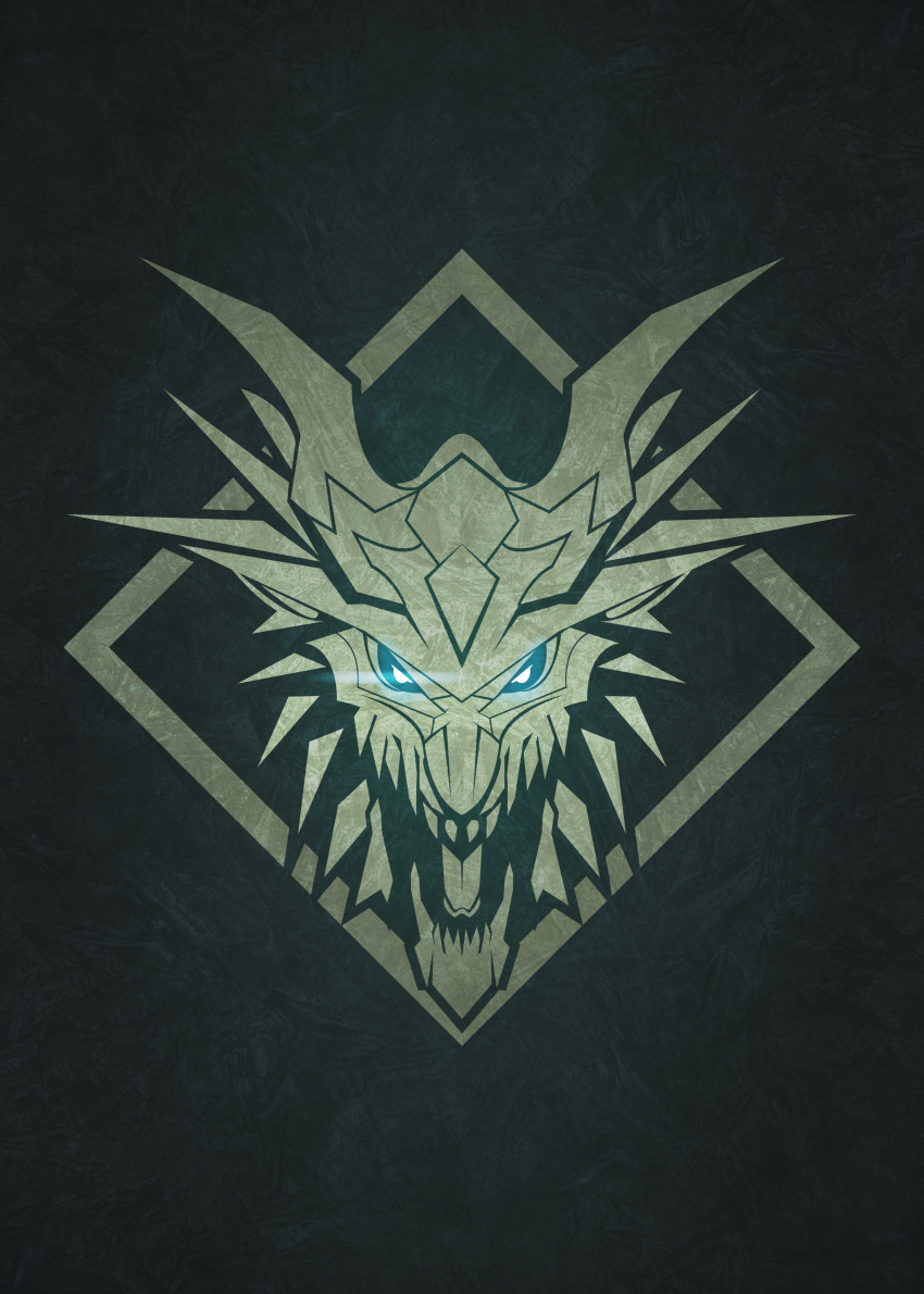 absurdres ancient blue_eyes dragon eyes highres kushala_daora logo monster monster_hunter monster_hunter:_world open_eyes open_mouth simple_background symbol tacuyanjun the_witcher the_witcher_3 thorns