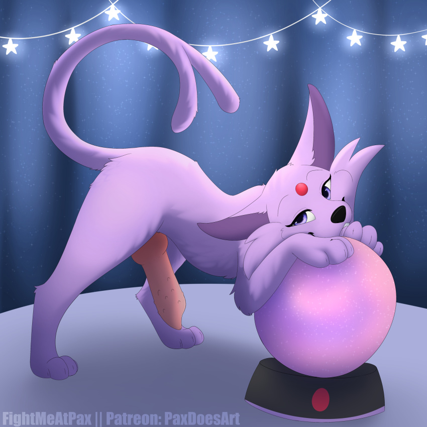 1:1 absurd_res animal_genitalia animal_penis barbed_canine_penis canine_penis crystal_ball eeveelution espeon feral fightmeatpax fur genitals hi_res hybrid_genitalia hybrid_penis knot male nintendo penile_spines penis pok&eacute;mon pok&eacute;mon_(species) purple_body purple_fur solo video_games