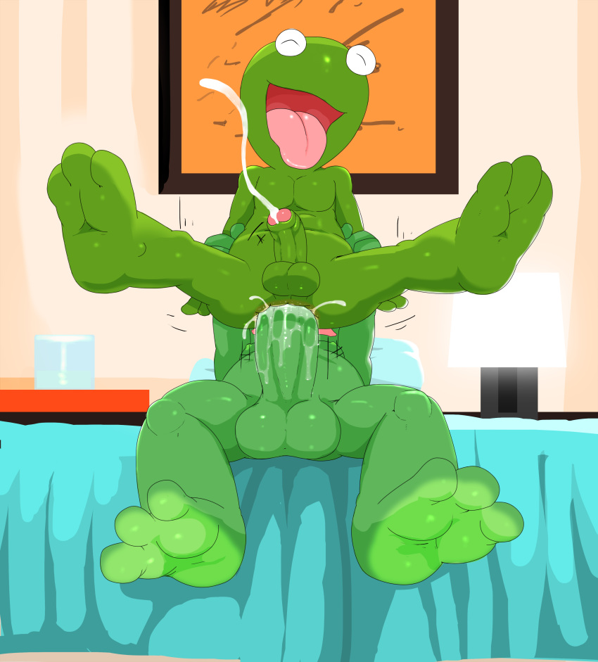 3_toes absurd_res anal anthro balls bed bodily_fluids cum cum_in_ass cum_inside cumshot duo ejaculation eyes_closed feet furniture genital_fluids genitals grabbing_arm hi_res humanoid ket_ralus_(character) looking_pleasured male male/male painting penis redemption3445 reptile scalie toes tongue tongue_out tortavi trippy_turtle turtle