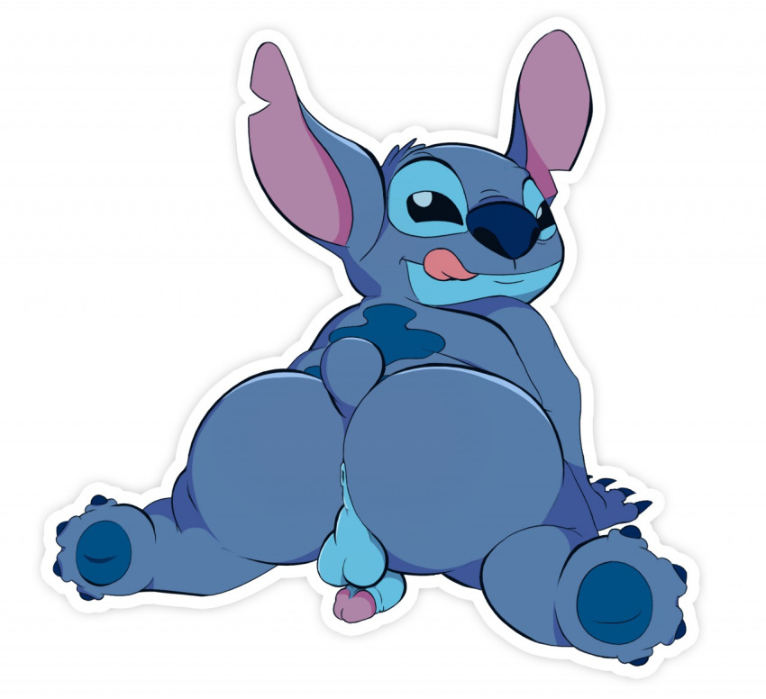 2020 4_fingers 4_toes alien anus back_markings backsack balls blue_body blue_claws blue_eyes blue_fur blue_nose blue_pawpads butt cel_shading claws digital_drawing_(artwork) digital_media_(artwork) disney experiment_(lilo_and_stitch) fingers fur genitals humanoid_genitalia humanoid_penis lilo_and_stitch looking_at_viewer looking_back male markings pawpads penis simple_background small_tail snowhip solo stitch_(lilo_and_stitch) toe_claws toes tongue tongue_out white_background