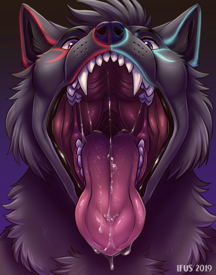 absurd_res bodily_fluids canid canine canis feral hi_res ifus male mammal mouth_shot open_mouth saliva solo tagme throat tongue umbra_(shinyumbra) wolf
