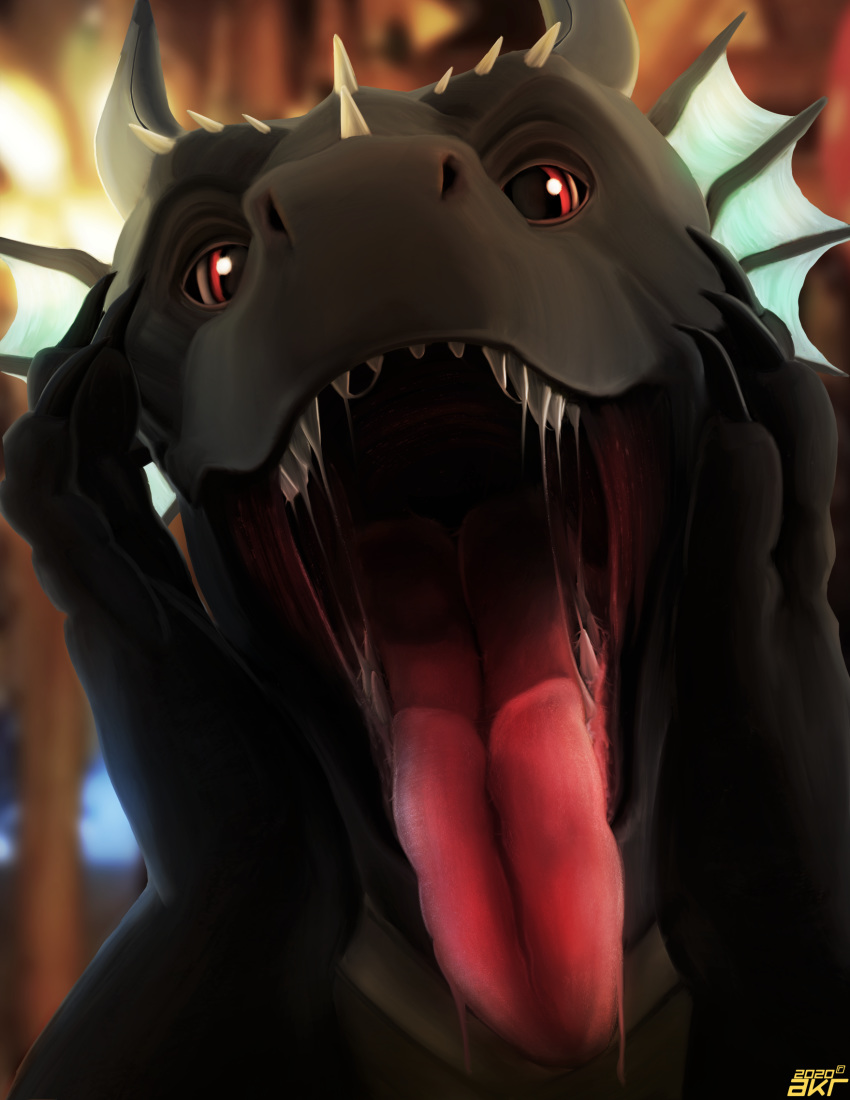 akr anthro blutengel dragon hi_res kobold male mouth_shot rektalius solo