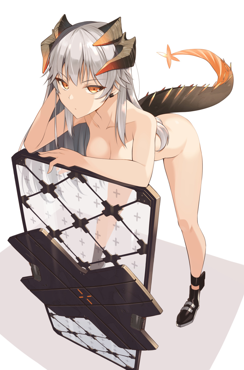 azur_lane horns naked oota_yuuichi saria_(arknights) tail