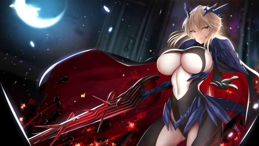 armor artoria_pendragon_(all) artoria_pendragon_(lancer) artoria_pendragon_(lancer)_alter bodysuit cape damao_yu fate/grand_order fate_(series) spear weapon