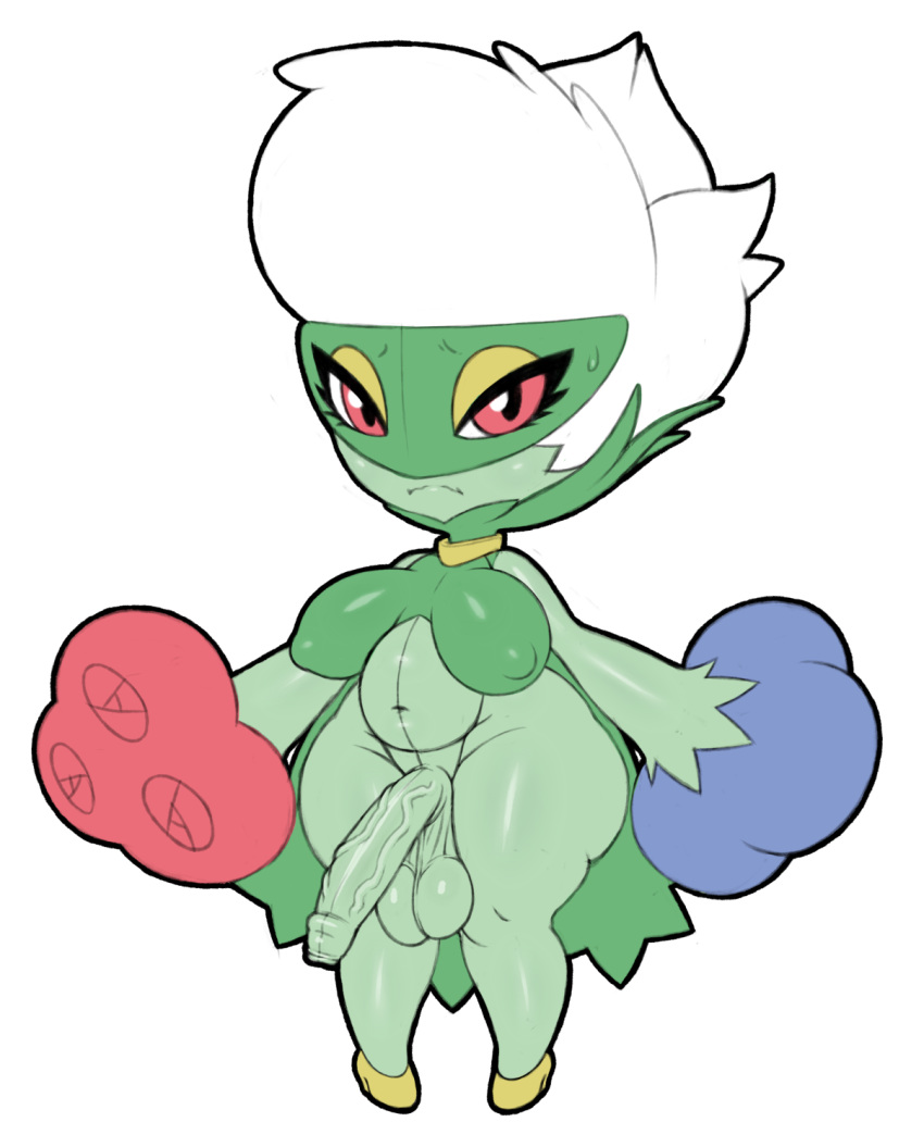 balls belly big_breasts big_butt big_penis breasts butt elemental_creature elemental_humanoid flora_fauna flower flower_creature flower_humanoid genitals gynomorph hi_res humanoid intersex looking_at_viewer navel nintendo penis plant plant_humanoid pok&eacute;mon pok&eacute;mon_(species) roserade saggy_balls simple_background solo video_games white_background wide_hips zeeman