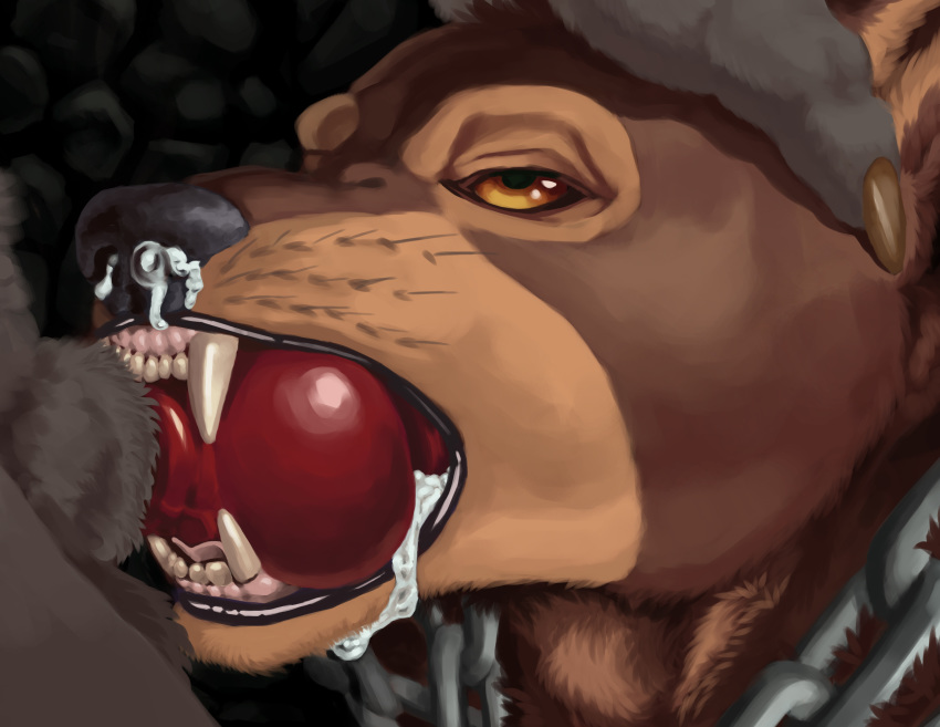 absurd_res angry angry_eyes animal_genitalia animal_penis anthro anthro_on_anthro anthro_penetrated anthro_penetrating anthro_penetrating_anthro assisted_rape bodily_fluids brown_body brown_fur canid canine canine_penis canis chain claws coercion cum cum_in_mouth cum_in_nose cum_inside cum_while_penetrated digital_media_(artwork) dungeon erection faceless_character faceless_male fellatio forced forced_oral fur genital_fluids genitals grey_body grey_fur group group_sex hi_res knot knotting looking_at_another looking_up male male/male male_focus male_penetrated male_penetrating male_penetrating_male mammal momamo muscular nose_wrinkle nude oral oral_knotting oral_penetration penetration penile penis pubes rape sex simple_background solo solo_focus threesome tuft were werecanid werecanine werewolf wolf yellow_eyes