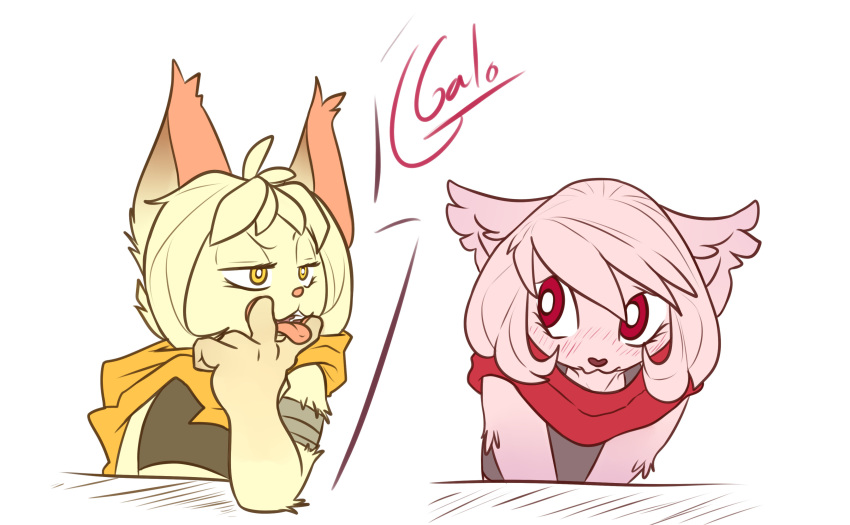 2020 absurd_res azila blushed clothing domestic_cat fan_character felid feline felis female galo hi_res mammal obscene open_mouth rin rude scarf sketch tongue