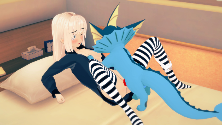 16:9 3d_(artwork) bestiality blonde_hair blush bodily_fluids breasts clothed clothed_sex clothing digital_media_(artwork) duo eeveelution exposed_breasts female female_on_feral female_penetrated feral feral_penetrating feral_penetrating_human genitals hair hi_res human human_on_feral human_penetrated interspecies knot koikatsu_(game) legwear lsd_(artist) male male/female male_penetrating male_penetrating_female mammal nintendo one_eye_closed open_mouth panties panties_around_one_leg partially_clothed penetration penis pok&eacute;mon pok&eacute;mon_(species) pok&eacute;philia sex socks tears thigh_highs thigh_socks trainer_kelly underwear underwear_around_one_leg vaporeon video_games widescreen
