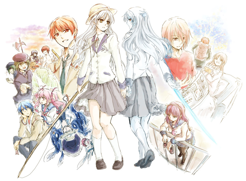 6+girls angel_beats! bad_id bad_pixiv_id blazer dual_persona everyone hinata_(angel_beats!) jacket multiple_boys multiple_girls naoi_ayato ooyama_(angel_beats!) otonashi_(angel_beats!) otonashi_hatsune robata saitou_(angel_beats!) school_uniform serafuku shiina_(angel_beats!) tenshi_(angel_beats!) tk_(angel_beats!) yui_(angel_beats!) yuri_(angel_beats!)