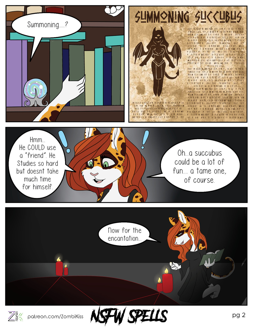 anthro comic demon domestic_cat eon felid feline felis hazel hi_res magic_user mammal summoning tagme text url witch witchcraft zombikiss