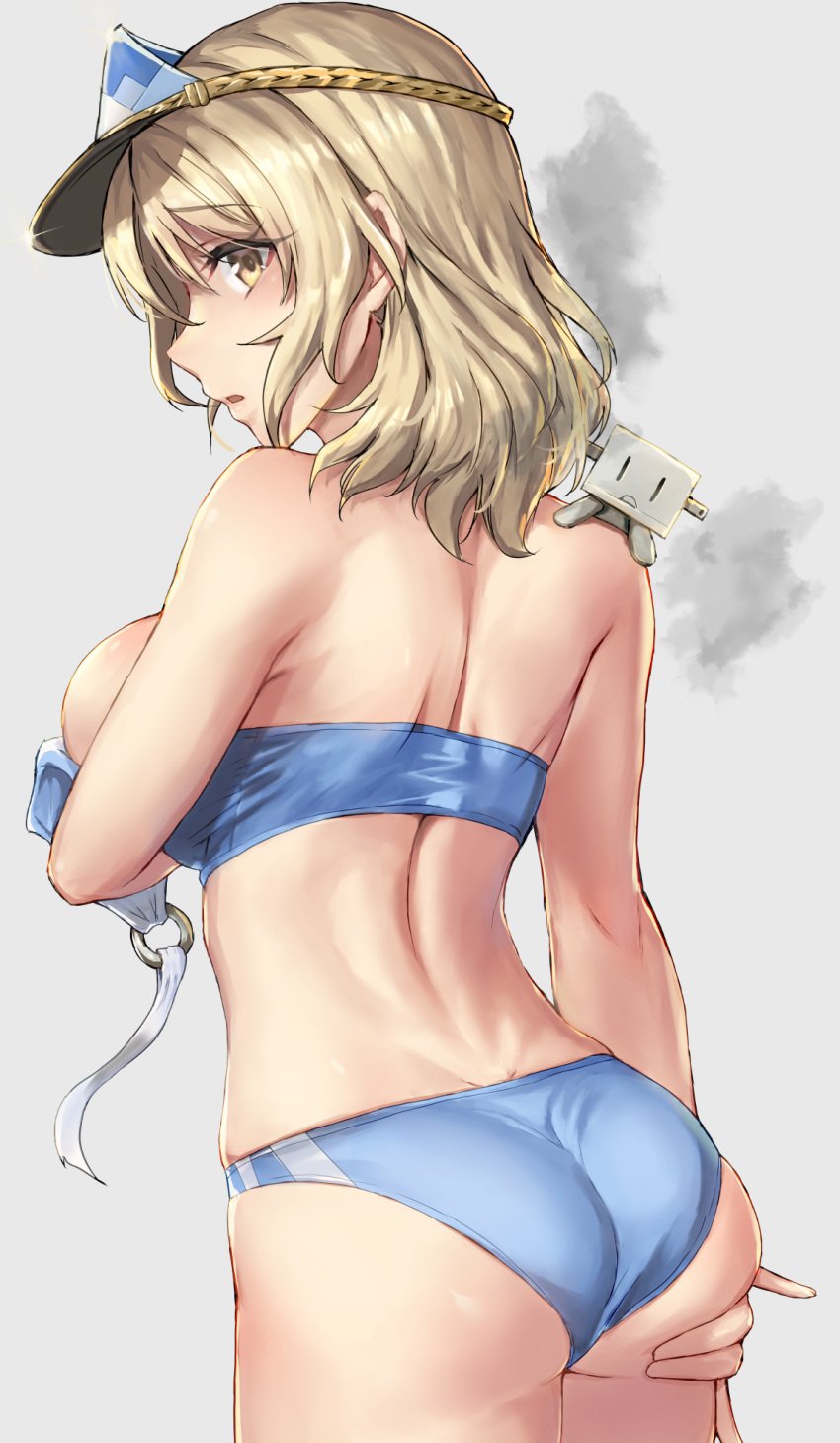 ass bikini breast_hold houston_(kancolle) kantai_collection kokuzoo swimsuits wardrobe_malfunction