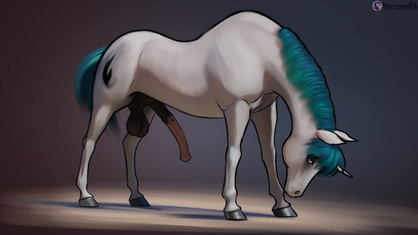 16:9 2020 balls conditional_dnp cutie_mark digital_media_(artwork) equid equine feral friendship_is_magic genitals hasbro hi_res hooves horn looking_at_viewer male mammal mercurial64 my_little_pony penis solo stygian_(mlp) text unicorn unicorn_horn widescreen