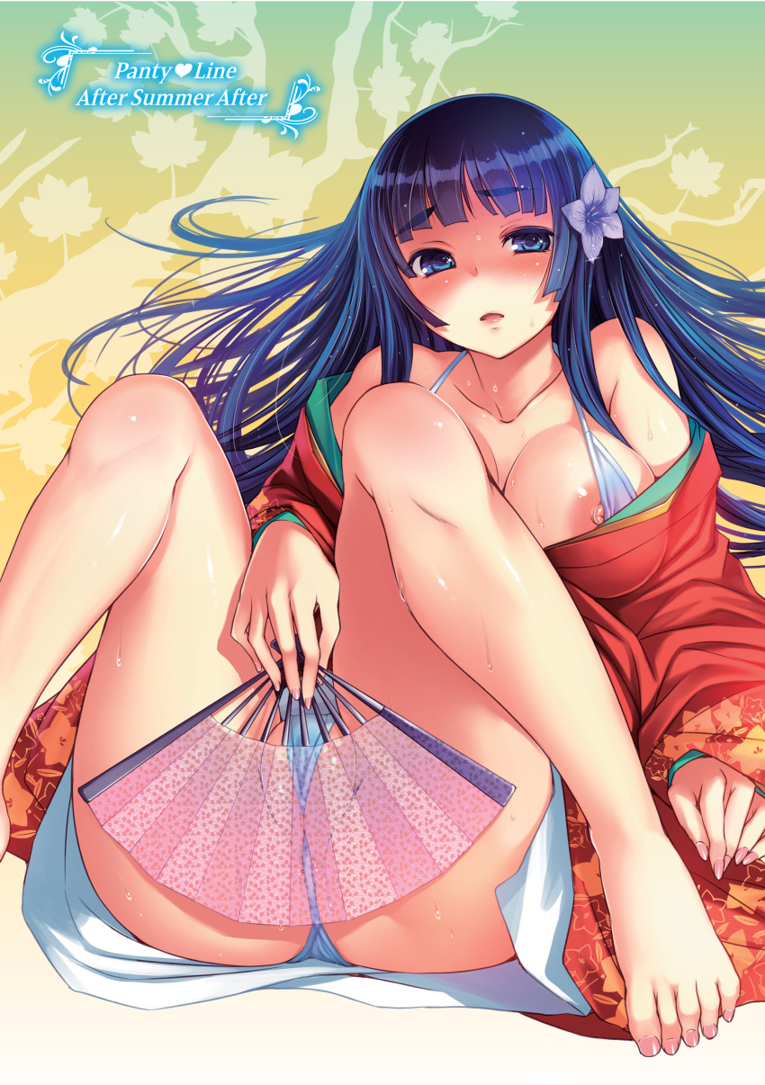 bikini bosshi digital_version nipple_slip open_shirt swimsuits yukata