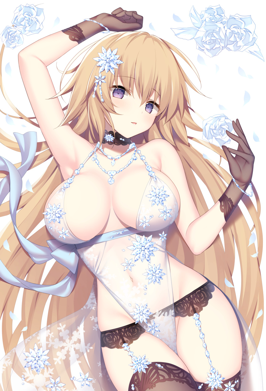 fate/grand_order garter_belt jeanne_d'arc jeanne_d'arc_(fate) lingerie miko_92 nopan possible_duplicate see_through stockings thighhighs