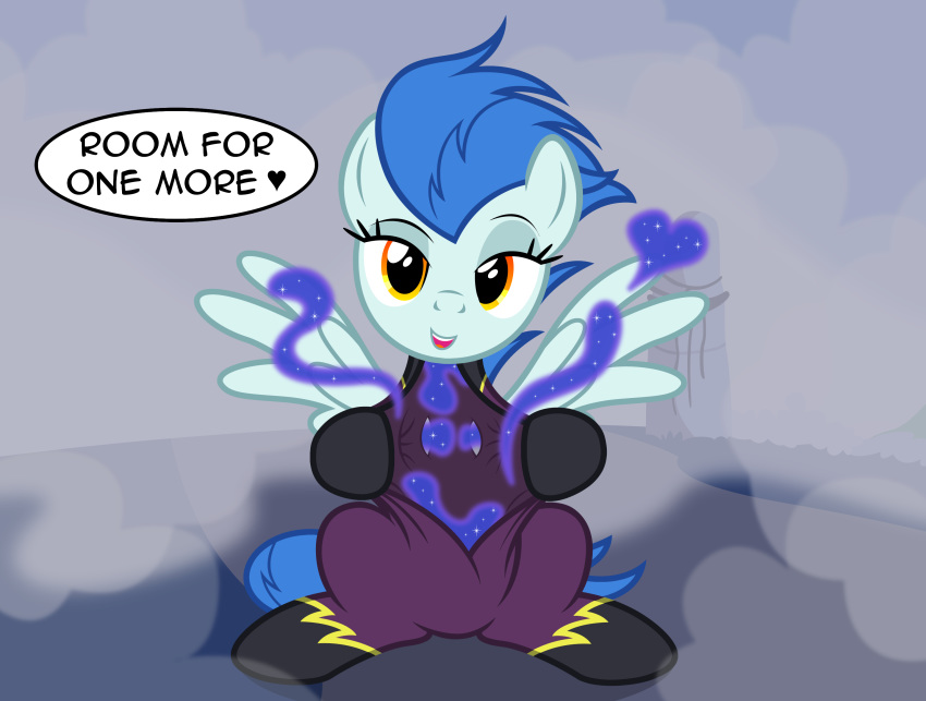 &lt;3 2020 amber_eyes badumsquish blue_hair clothing dialogue english_text equid equine ethereal female fog friendship_is_magic hair hasbro hi_res mammal my_little_pony nightshade_(mlp) pegasus sitting skinsuit sparkles text tight_clothing wings