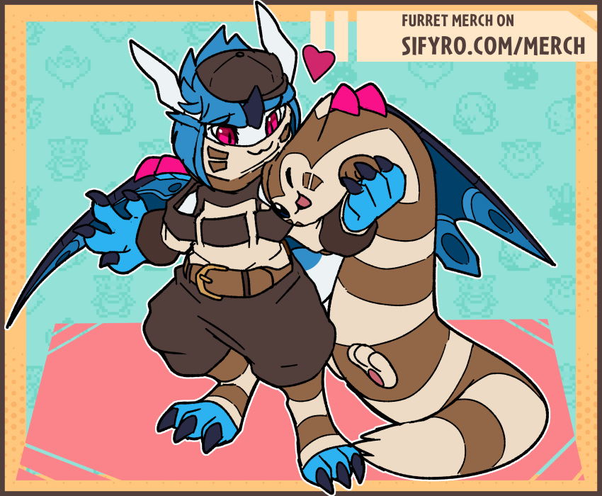 absurd_res belt blitzdrachin claws clothing conditional_dnp dragon feral footwear furret hat headgear headwear hi_res invalid_tag legwear mammal mustelid nintendo paws pok&eacute;mon pok&eacute;mon_(species) semi-anthro sifyro_(character) socks stockings video_games wings