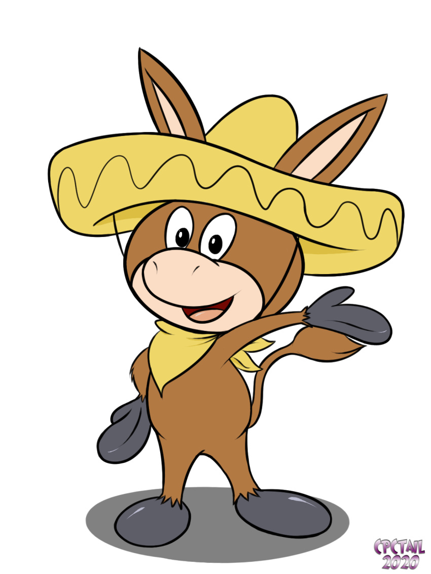 anthro asinus baba_looey burro clothing cpctail donkey equid equine hanna-barbera hat headgear headwear hi_res male mammal neckerchief simple_background solo sombrero the_quick_draw_mcgraw_show white_background