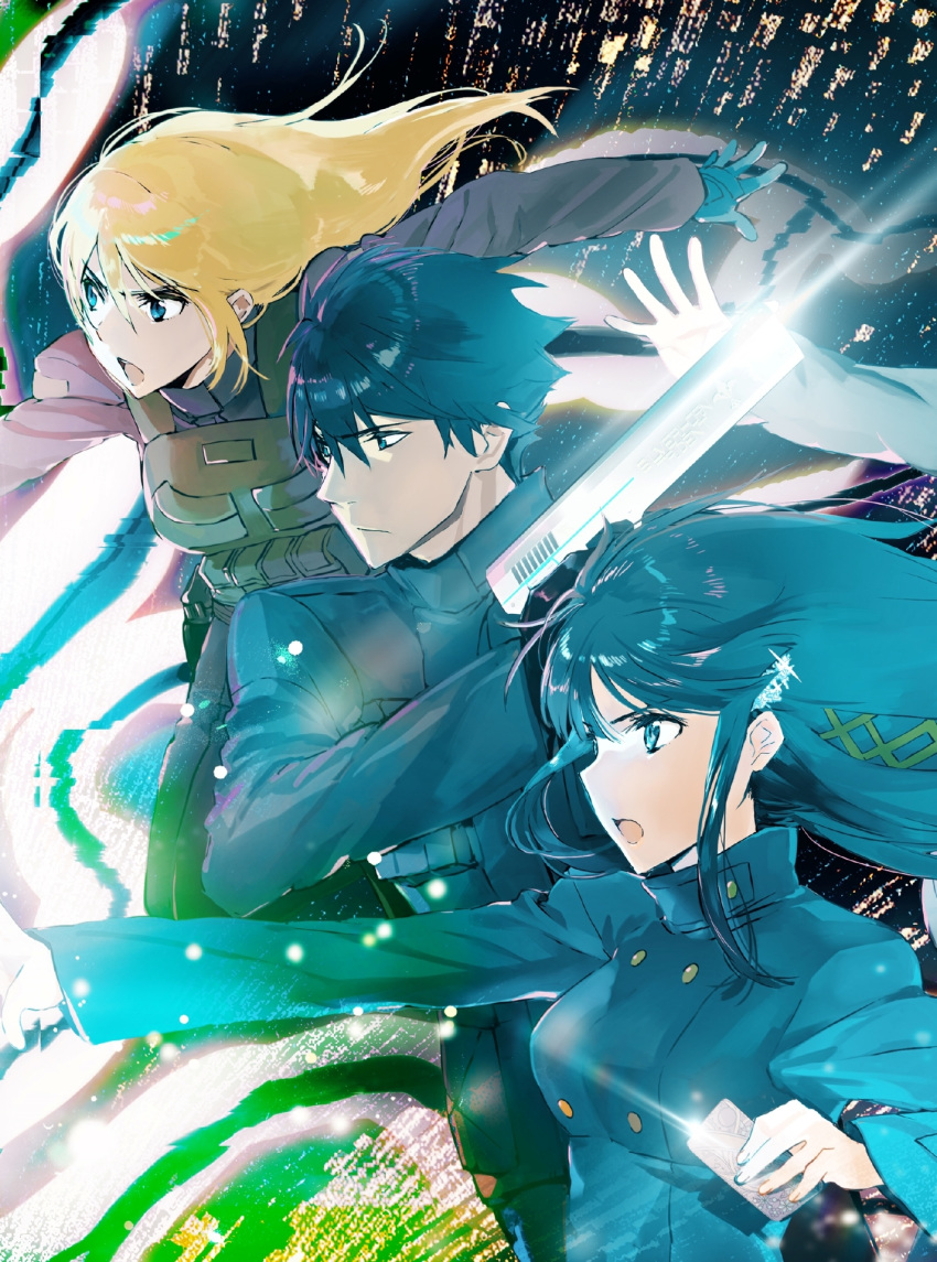 angelina_kudou_shields gun mahouka_koukou_no_rettousei shiba_miyuki shiba_tatsuya uniform