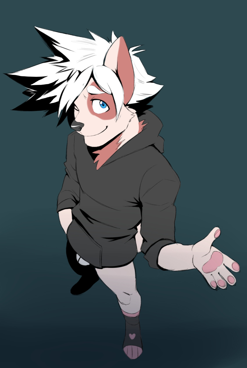 absurd_res anthro black_clothing black_hoodie black_topwear briefs bulge clothing drawyourfursona hi_res hoodie hoodie_meme itsdhani male meme meme_clothing solo standing topwear underwear unknown_species white_clothing white_underwear