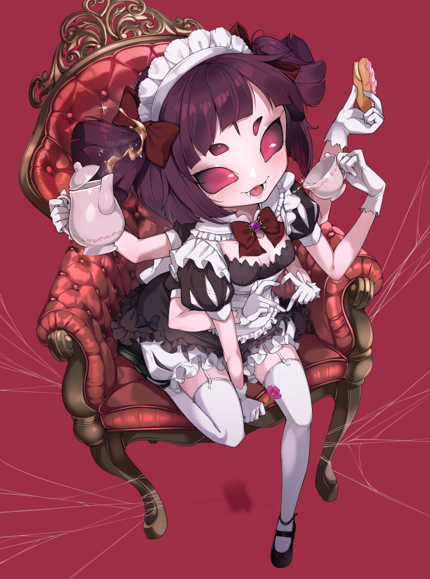 jovejun maid monster_girl muffet no_bra stockings thighhighs undertale