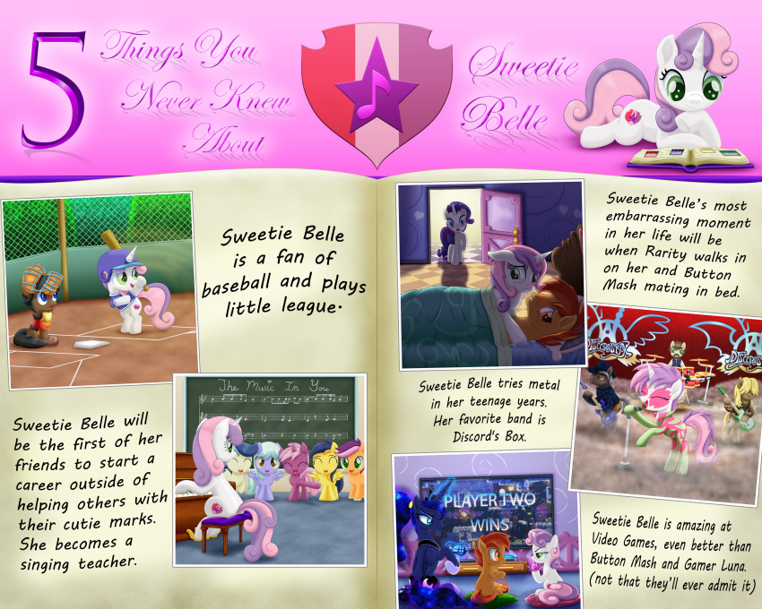 5:4 absurd_res baseball_bat bat_(object) book button_mash_(mlp) chalkboard comic english_text equid equine female feral friendship_is_magic hasbro hi_res horn keyboard_instrument levitation lifesharbinger magic male male/female mammal musical_instrument my_little_pony pegasus piano princess_luna_(mlp) rarity_(mlp) reading sweetie_belle_(mlp) text unicorn walk-in winged_unicorn wings